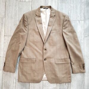 Ralph Lauren Blazer Mens 42L Silk Wool Sport Coat Tan Brown Jacket‎ Canada VTG